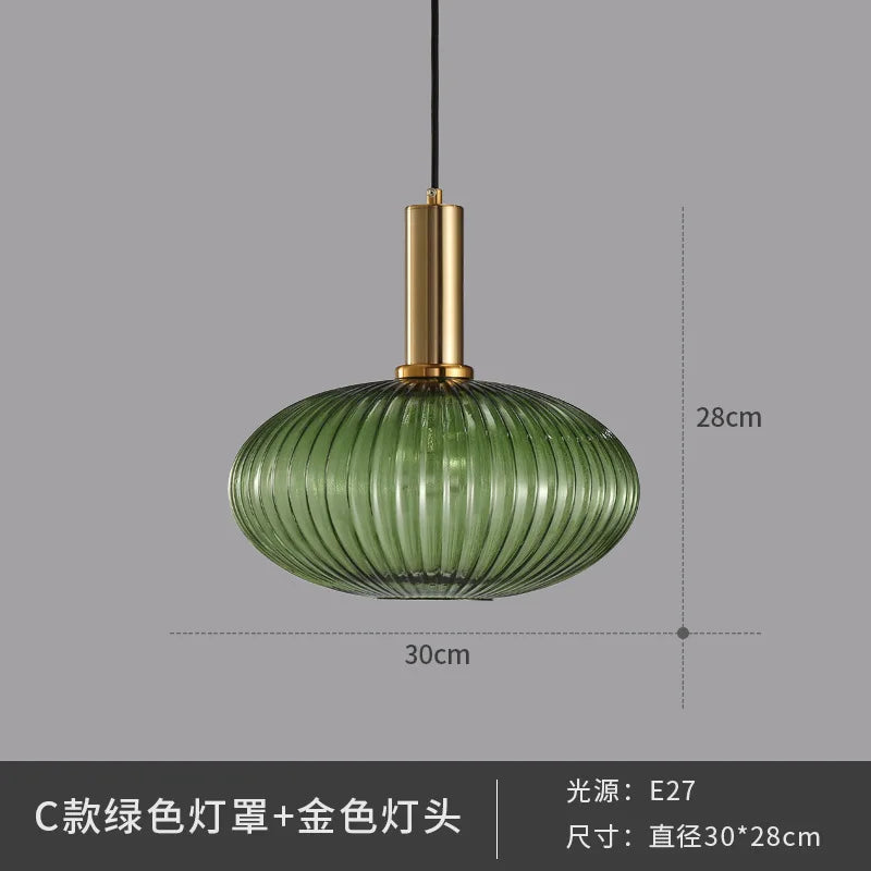 Dropshipping Glass Striped Pendant Lights Nordic Loft Dining Room Kitchen Fixtures Ceiling Pendant Lamp Home Decor Hanging Lamp